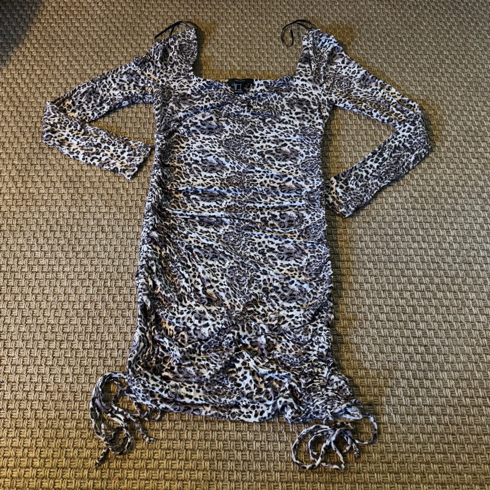 Leopard Print Long Sleeve Dress